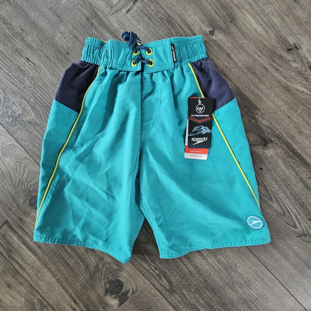Speedo Kids Swim Trunks - Teal and Gray